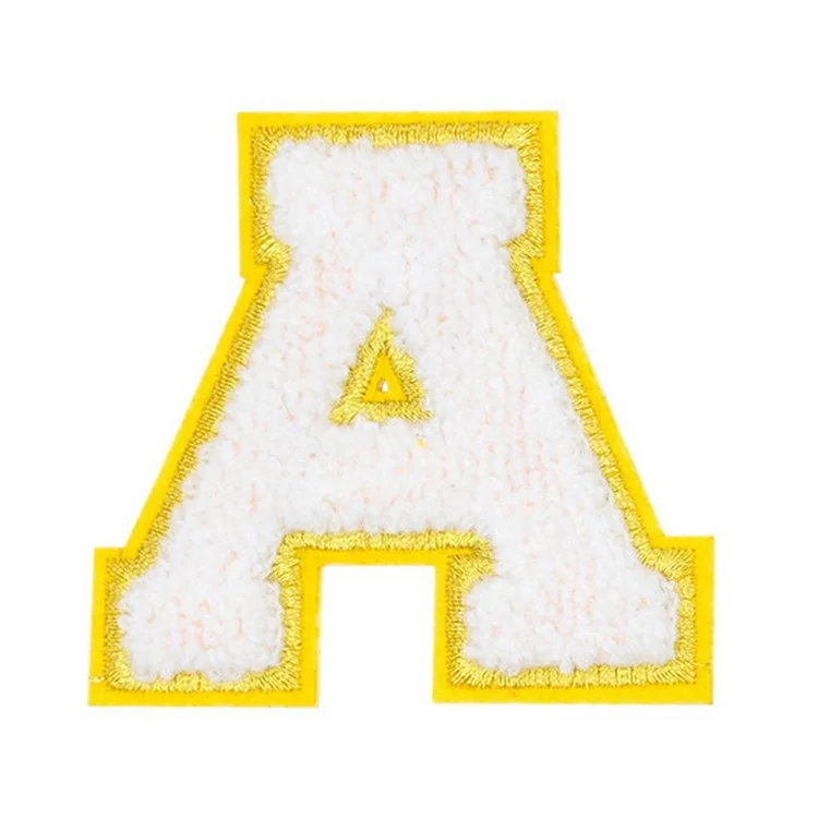 Patches Bordados com Letras Maiúsculas - Estilo Criativo e Fofo, Apliques Autoadesivos para Artesanato DIY e Decorações - A