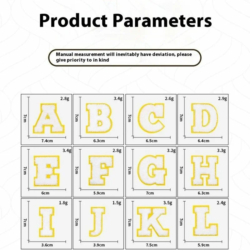 Capital Letters Embroidered Patches Creative Cute Style Self-Adhesive Appliques DIY Craft Decorations - K