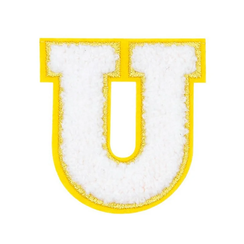 Capital Letters Embroidered Patches Creative Cute Style Self-Adhesive Appliques DIY Craft Decorations - U