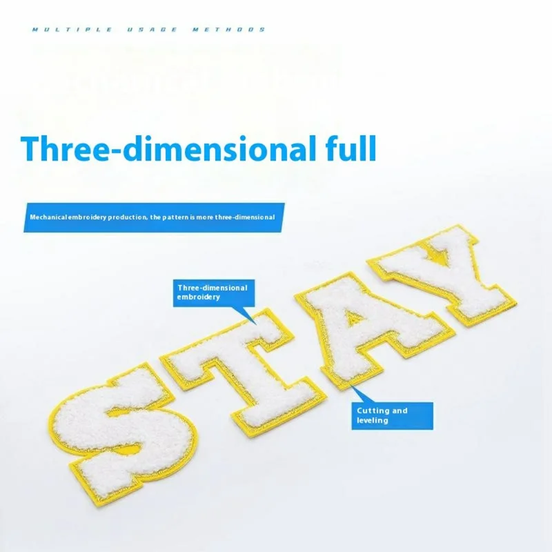 Capital Letters Embroidered Patches Creative Cute Style Self-Adhesive Appliques DIY Craft Decorations - U