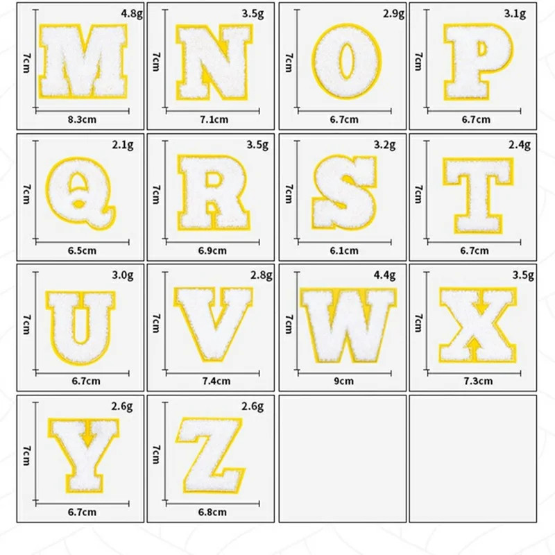 Capital Letters Embroidered Patches Creative Cute Style Self-Adhesive Appliques DIY Craft Decorations - U