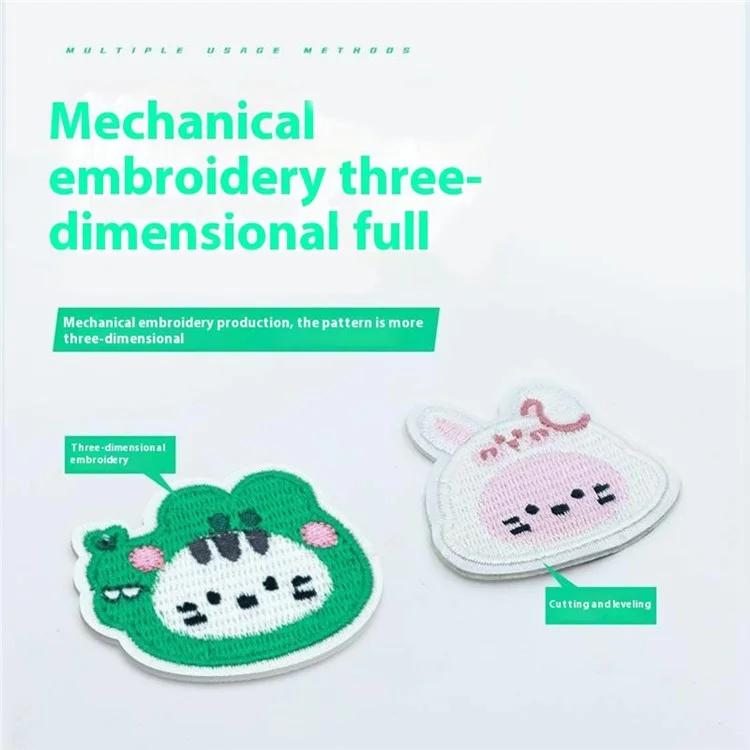 Patches de Animais de Desenho Animado Fofos com Bordado - Adesivos Criativos de Apliques para Decoração DIY - Urso
