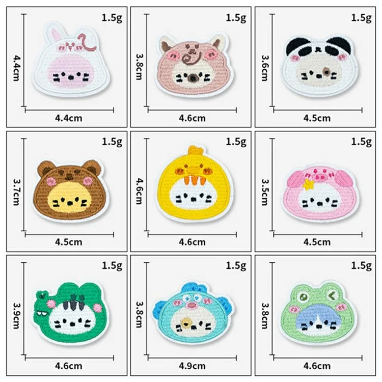 Patches de Animais de Desenho Animado Fofos com Bordado - Adesivos Criativos de Apliques para Decoração DIY - Urso