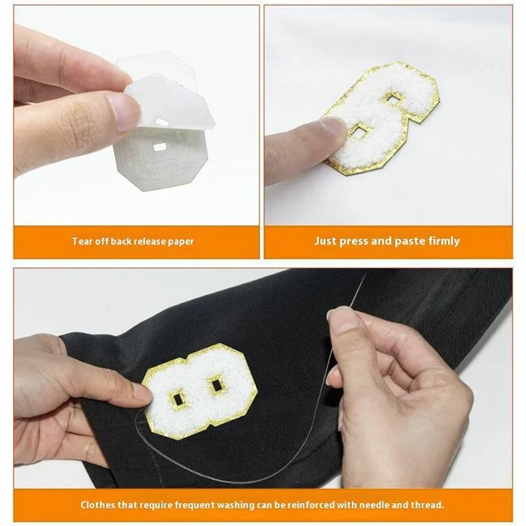Nummerierte Bestickte Patches Kreativ Süßer Stil Selbstklebende Applikationen DIY Bastel-Dekorationen - 0