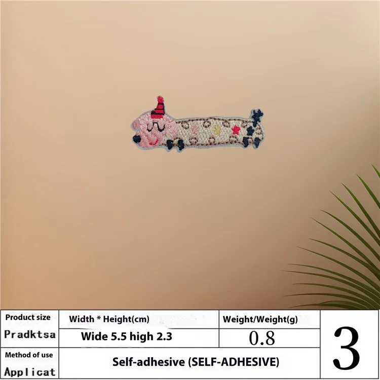 6 Pcs Patchs Brodés Mignons Motif Teckel Autocollants Créatifs Appliqués DIY Décorations Artisanales