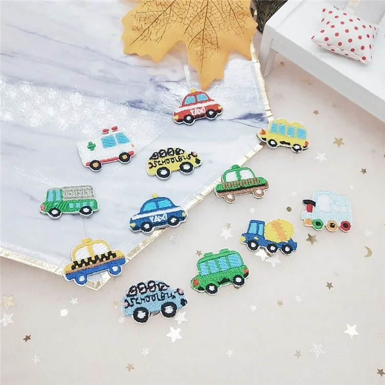 Cute Mini Car Embroidered Patches Creative Self-Adhesive Appliques DIY Craft Decorations - No.1