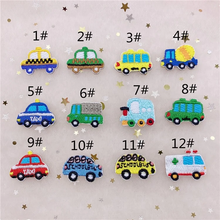 Cute Mini Car Embroidered Patches Creative Self-Adhesive Appliques DIY Craft Decorations - No.1