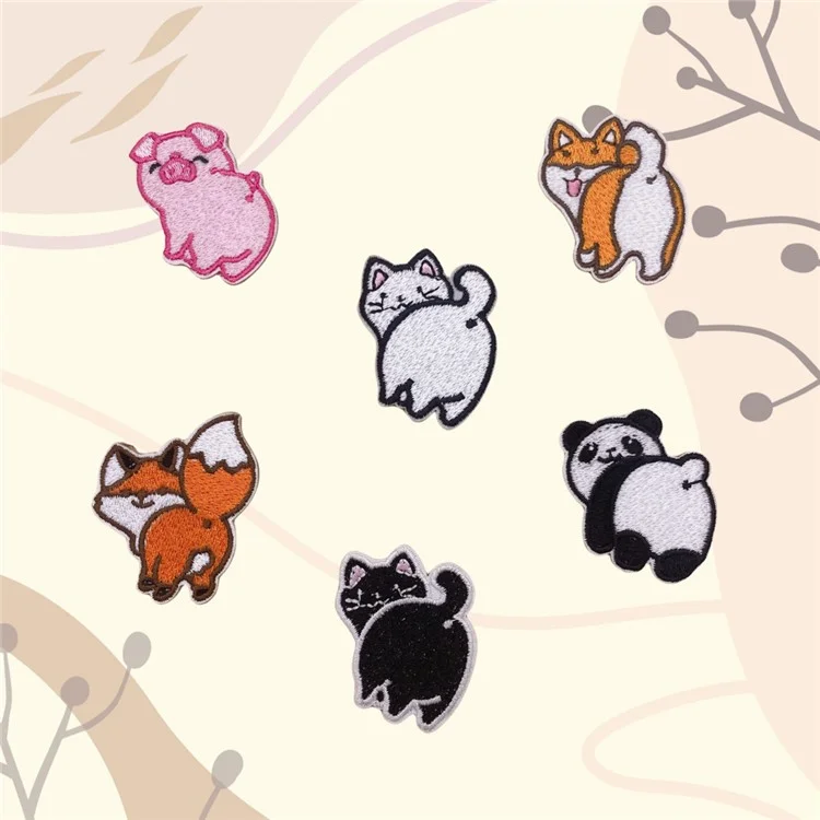 Remendos Bordados de Animais Cartoon Fofos em Movimento - Adesivos Criativos para Decoração DIY - Nº 1