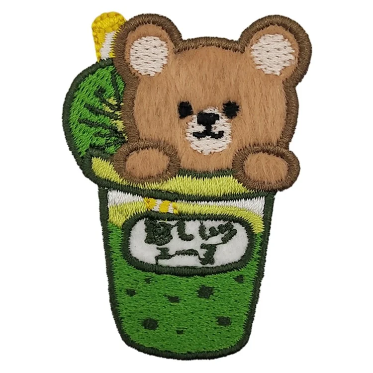 Patches de Animais de Desenho Animado Fofos com Frutas - Apliques Bordados Autoadesivos Criativos para Decoração DIY - Nº 1