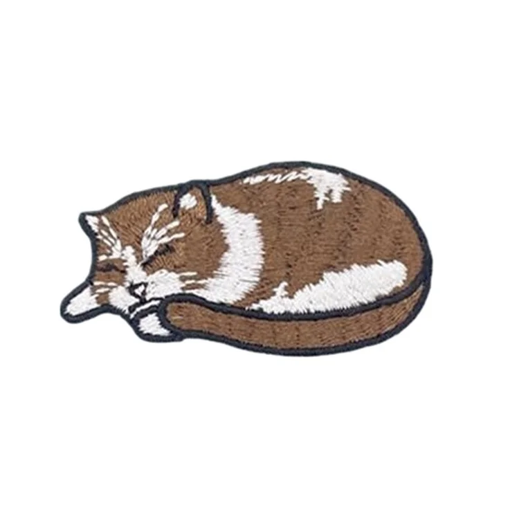 Patches Bordados de Gato Dormindo Fofo - Apliques Adesivos Criativos para Decoração DIY - Nº1