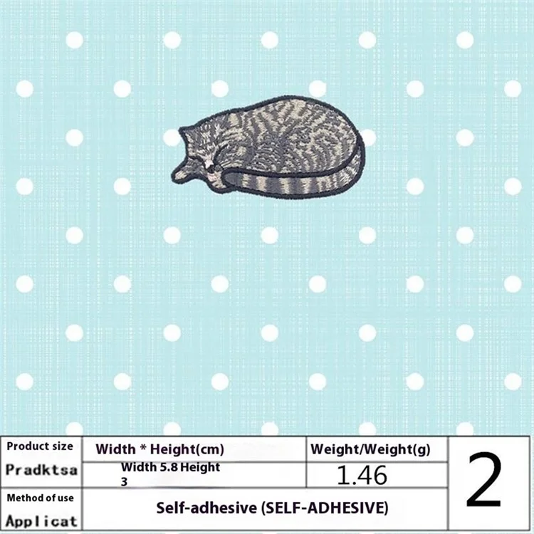 5 Pz Toppe Ricamate di Gatti Addormentati Carini Applicazioni Adesive Fai-da-Te per Decorazioni Creative