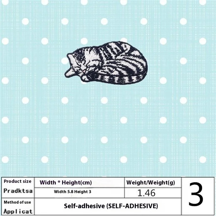 5 Pz Toppe Ricamate di Gatti Addormentati Carini Applicazioni Adesive Fai-da-Te per Decorazioni Creative