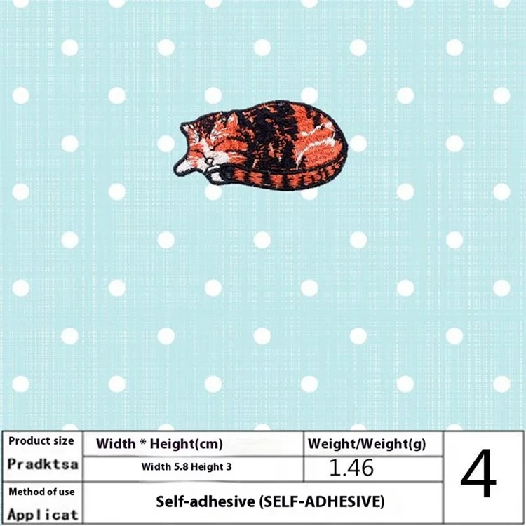 5 Pz Toppe Ricamate di Gatti Addormentati Carini Applicazioni Adesive Fai-da-Te per Decorazioni Creative