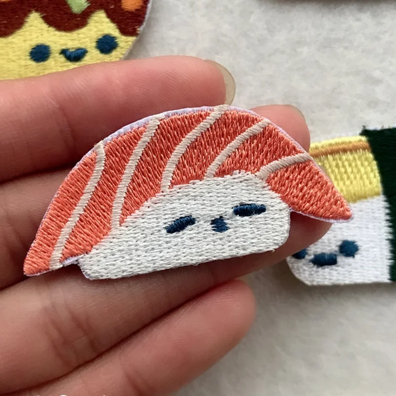 Cute Creative Bento Embroidered Patches Creative Self-Adhesive Appliques DIY Craft Decorations - No.7