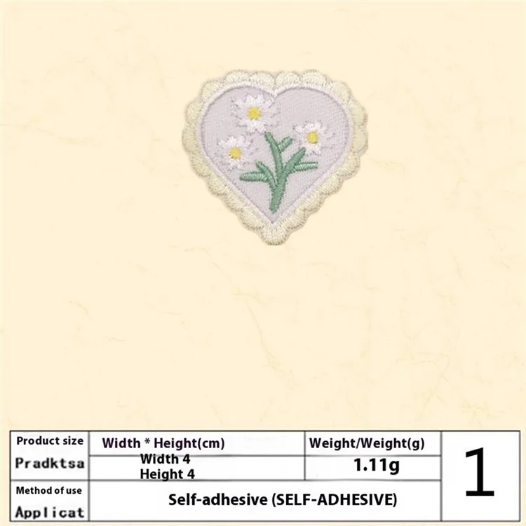 Jolis patchs adhésifs floraux brodés Décoration artisanale DIY - N°1