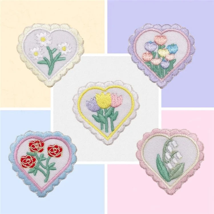 Jolis patchs adhésifs floraux brodés Décoration artisanale DIY - N°1