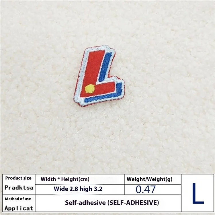 Toppe ricamate con lettere inglesi carine e colorate, applicazioni adesive creative per decorazioni fai-da-te - A