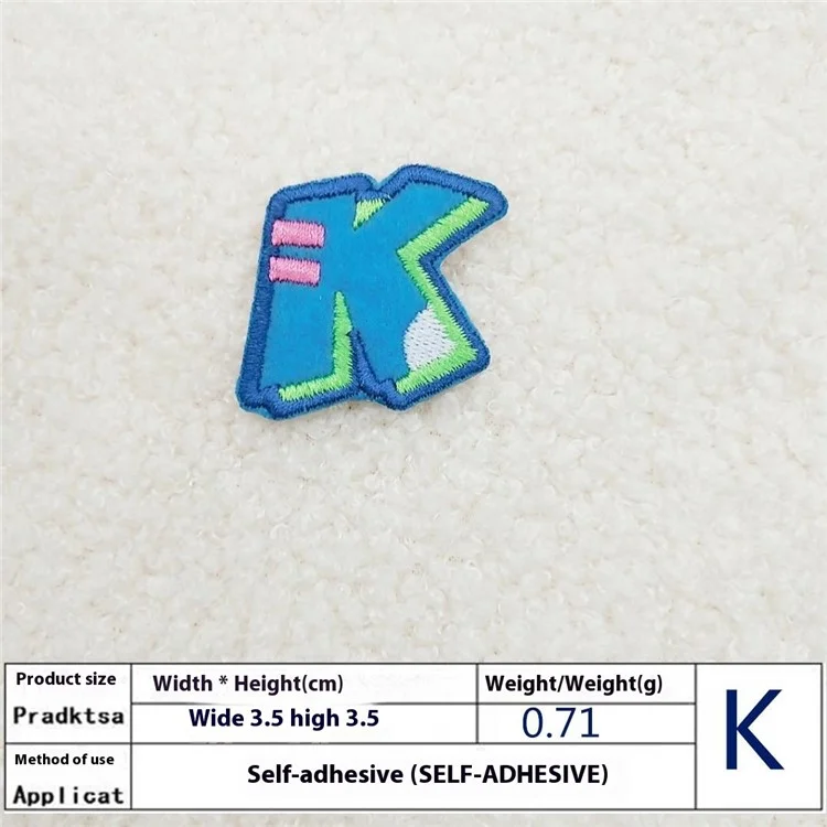 26 Pièces Écussons Lettres Anglaises Colorées Autocollants Créatifs Appliqués DIY Décorations Artisanales