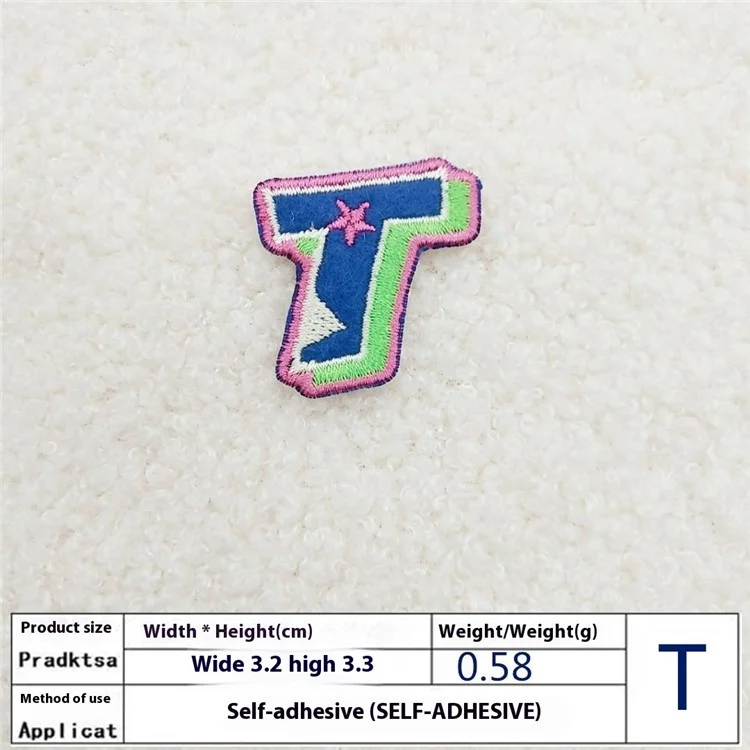 26 Pièces Écussons Lettres Anglaises Colorées Autocollants Créatifs Appliqués DIY Décorations Artisanales