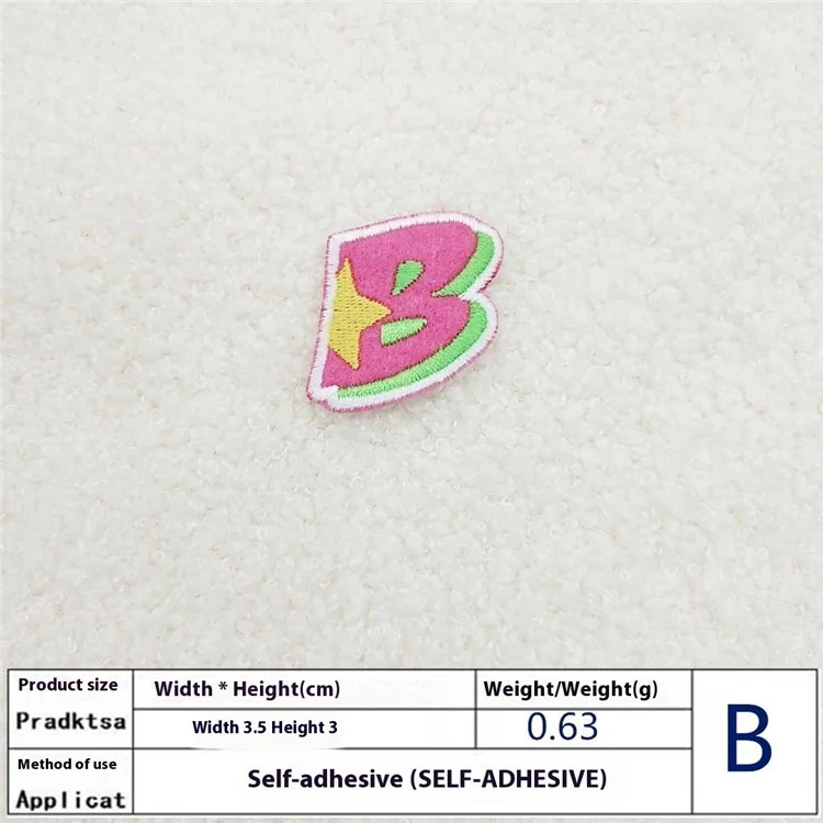 26 Pièces Écussons Lettres Anglaises Colorées Autocollants Créatifs Appliqués DIY Décorations Artisanales