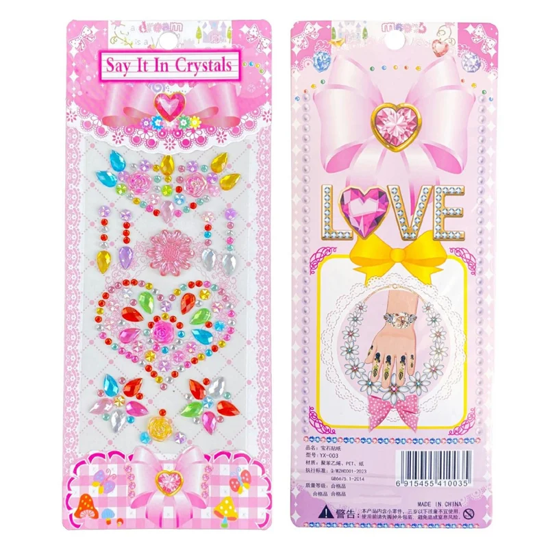 Crystal Rhinestone Stickers DIY Self-Adhesive Decorative Phone Stickers Decals - Flowers + Large Butterfly Diamonds