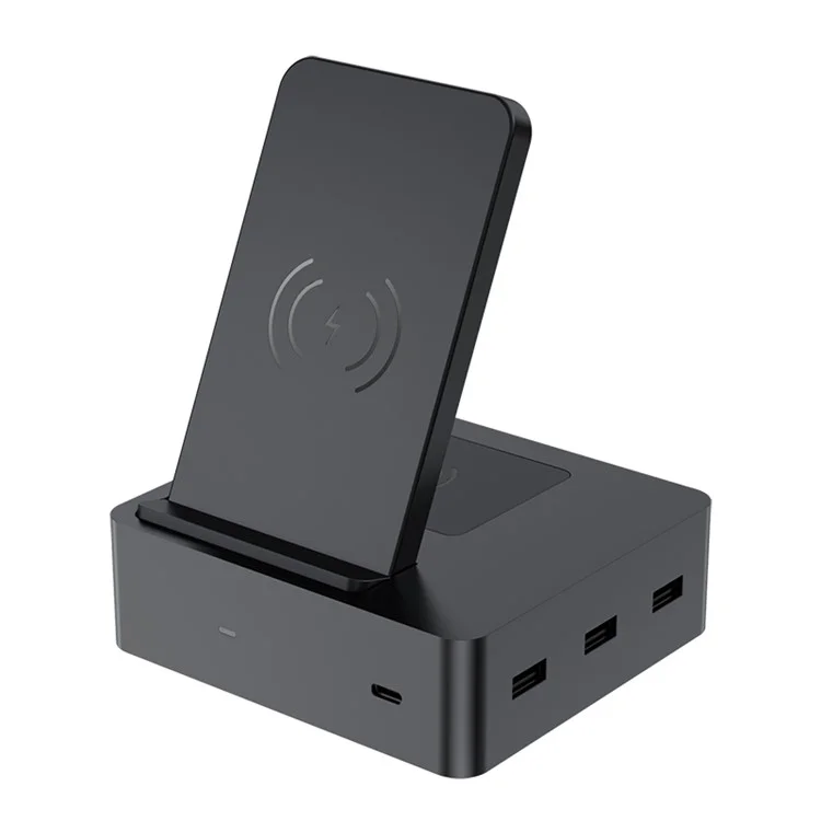 XDL-WA10 6 in 1 Wireless Ladegerät Dockstation [mit 3 Usb-anschlüssen + 1 Usb-c-anschluss] Für Iphone Samsung Huawei - EU -stecker