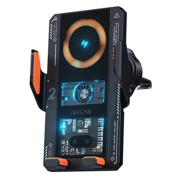 WEKOME WP-U208 Vanguard Series Mechanical Transparent Wireless Charging Car Holder - Nero