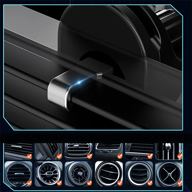 WEKOME WP-U208 Vanguard Series Mechanical Transparent Wireless Charging Car Holder - Nero