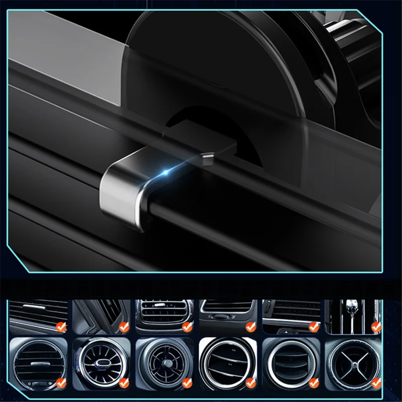 WEKOME WP-U208 Vanguard Series Mechanical Transparent Wireless Charging Car Holder - Cinza