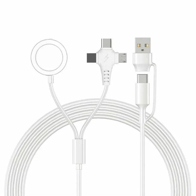 1m USB / Type-C to Type-C / 8-pin / Micro + for Apple Watch Wireless Charger Phone Watch Charging Splitter Cable
