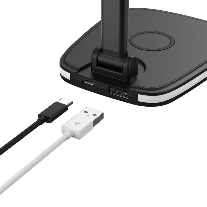 LFX-171 3 in 1 Foldable Wireless Charger Stand Fast Charging Dock Station for iPhone 12 Series/AirPods/Apple Watch - Black
