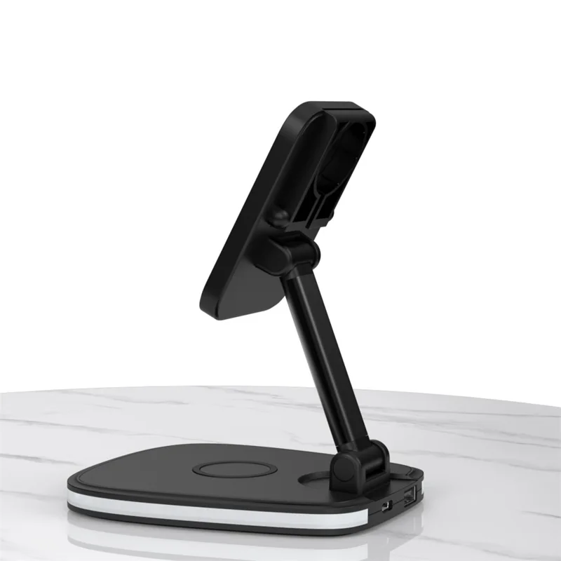 LFX-171 3 in 1 Foldable Wireless Charger Stand Fast Charging Dock Station for iPhone 12 Series/AirPods/Apple Watch - Black