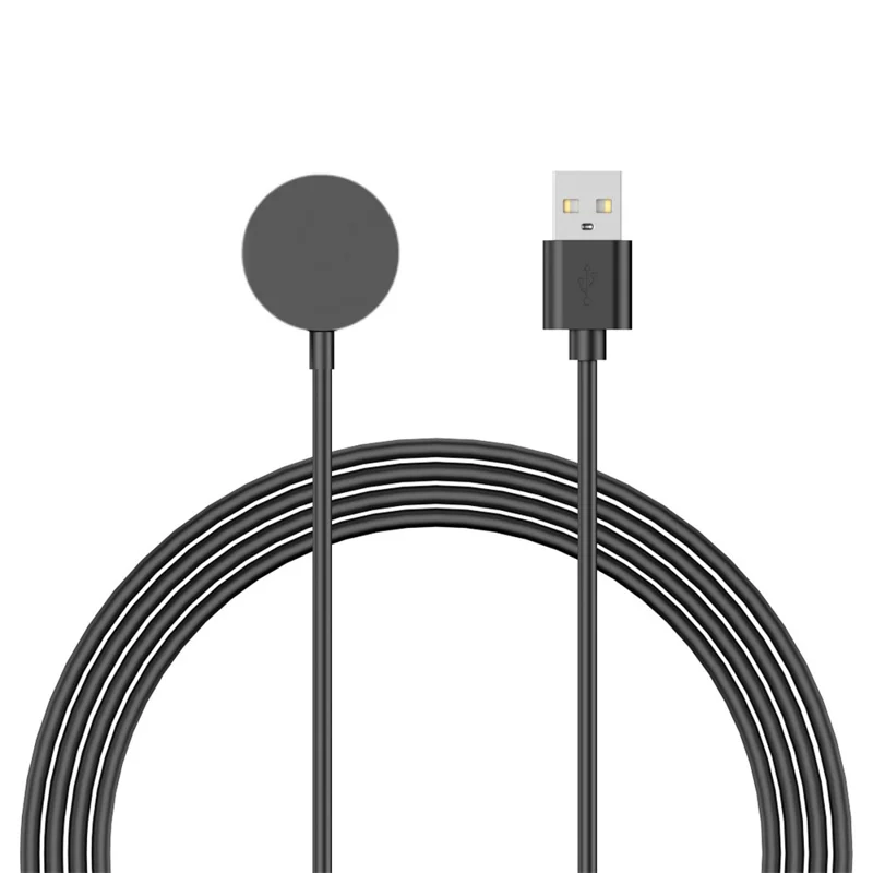 For Apple Watch 1m USB Cable Charger Round Wireless Charging Dock - Black