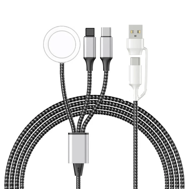 120 cm USB / Type-C auf Type-C / 8-polig / für Apple Watch Wireless Charging Dock Geflochter Splitterkabel