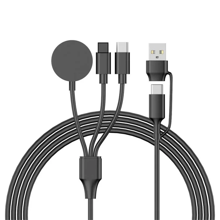 Cable divisor inalámbrico de 122 cm USB / Tipo C a Tipo C / 8 pines / para Apple Watch - Negro