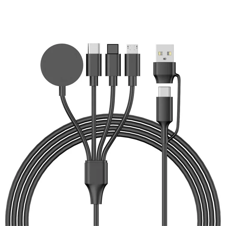 122cm USB  /  Type-C to Type-C  /  iP  /  Micro  /  Round Wireless Charging Dock for Apple Watch Splitter Charger - Black