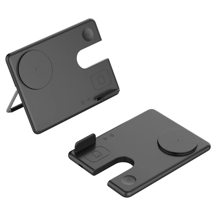 Bulk Purchasing Z3 For iPhone / Apple Watch / AirPods 3-in-1 Charging Stand Foldable 15W Magnetic Wireless Charger - Black