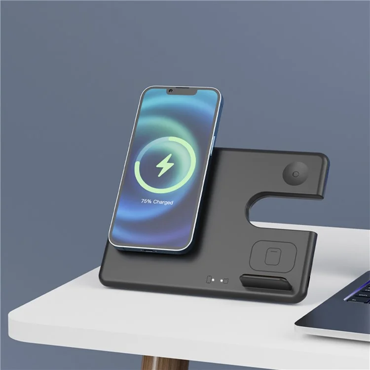 Bulk Purchasing Z3 For iPhone / Apple Watch / AirPods 3-in-1 Charging Stand Foldable 15W Magnetic Wireless Charger - Black