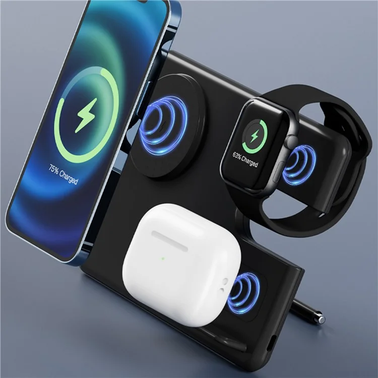 Bulk Purchasing Z3 For iPhone / Apple Watch / AirPods 3-in-1 Charging Stand Foldable 15W Magnetic Wireless Charger - White