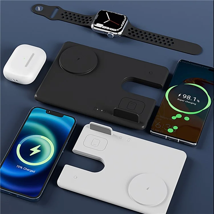 Bulk Purchasing Z3 For iPhone / Apple Watch / AirPods 3-in-1 Charging Stand Foldable 15W Magnetic Wireless Charger - White
