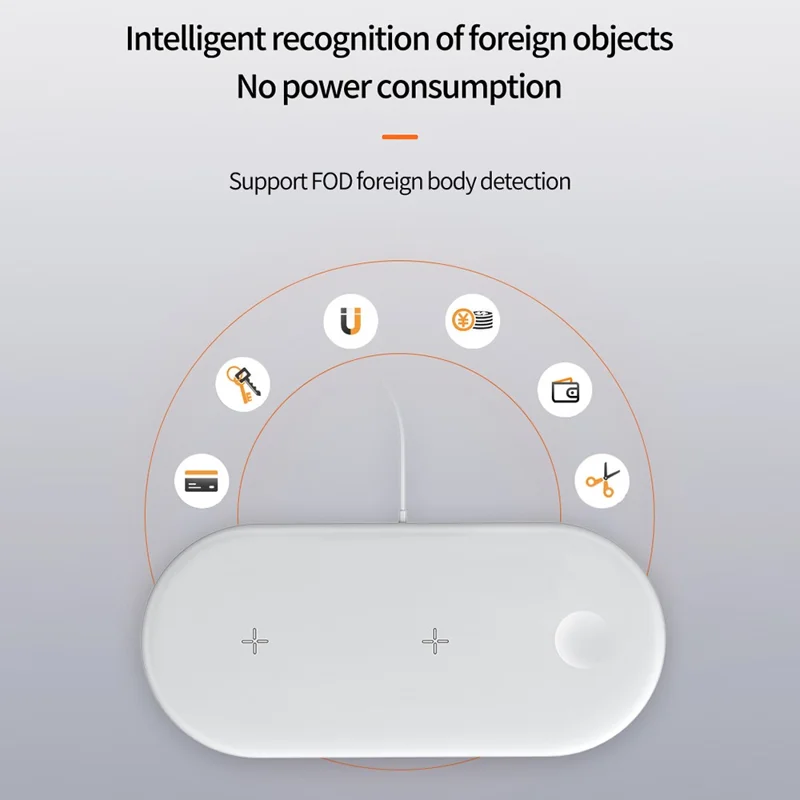 15W Max Charging Pad for Phone / Earbuds / Smart Watch 3-in-1 Desktop Wireless Charger - Black