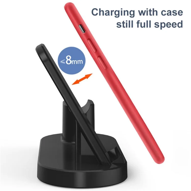 3-In-1 15W Wireless Charger Charging Pad Stand für Airpods, Mobiltelefon, Uhr - Schwarz