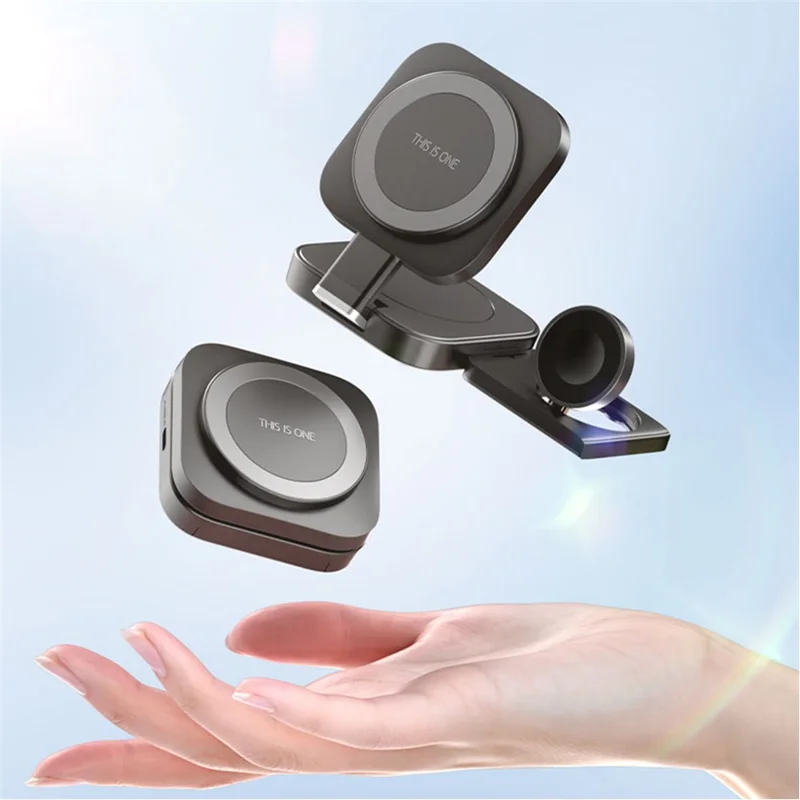 N3 3-in-1 Faltbarer Desktop-Ladestativ für Uhr, Kopfhörer und Handy mit magnetischem Wireless-Ladegerät