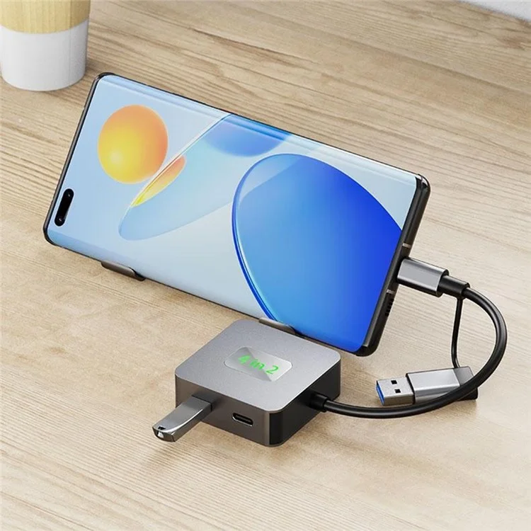 2320A Type-C / USB 4-in-1 USB Hub 2xTypc-C3.2 + 2xUSB3.2 10Gbps Data Transfer Adapter