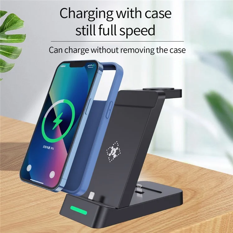 B20 Para el cargador inalámbrico del reloj Samsung Teléfono Auricular Soporte de carga - Negro