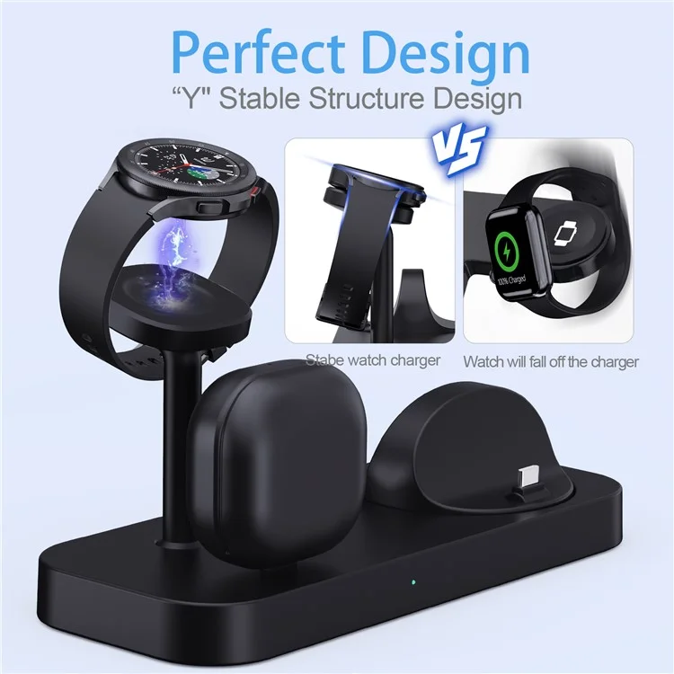 B25 Chargeur sans fil pour montre Samsung Chargeur de téléphone Écouteur Charge directe Support - Blanc