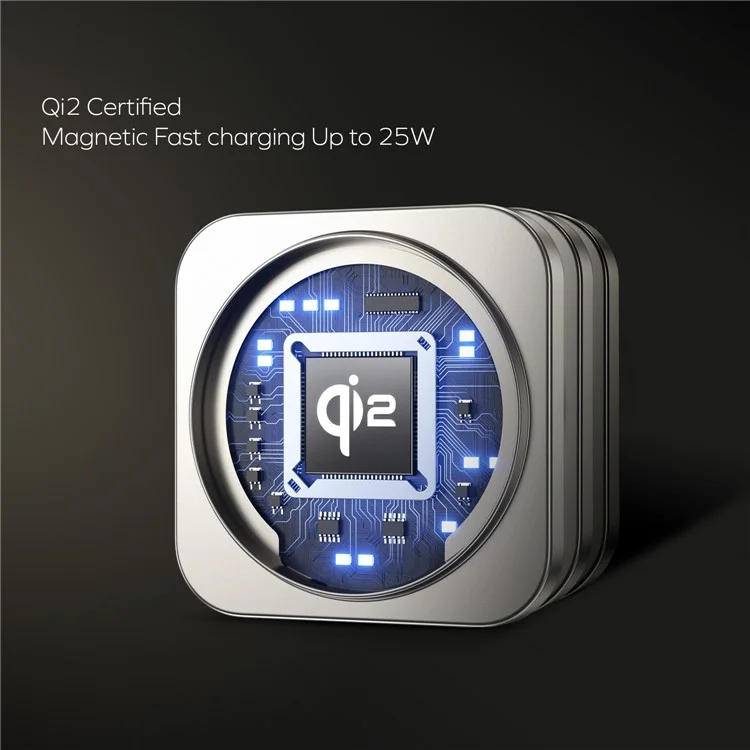 MOMAX Q2.Mag Go Watch / Écouteur / Téléphone Chargeur Pliable Magnétique sans Fil 3 en 1, Certifié Qi2+MFW - Titane