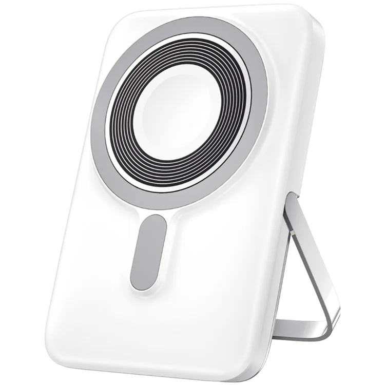 WIWU Elite Series Wi-P018 10000mAh Power Bank 3-in-1 Magnetic Wireless Charger with Kickstand - White