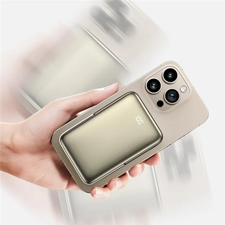 WIWU Elite Series Wi-P018 10000mAh Power Bank 3-in-1 Magnetic Wireless Charger with Kickstand - White
