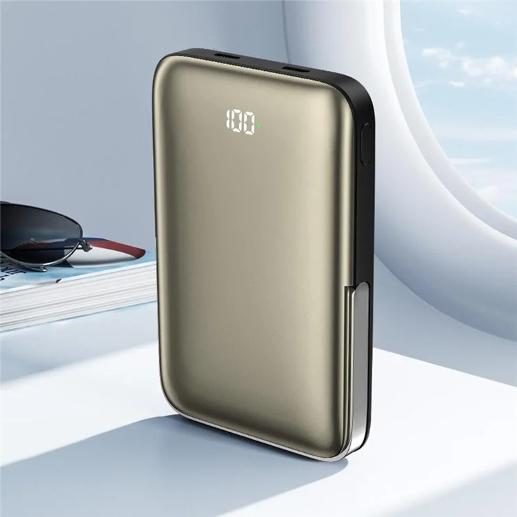 WIWU Elite Series Wi-P018 10000mAh Power Bank 3-in-1 Magnetic Wireless Charger with Kickstand - White